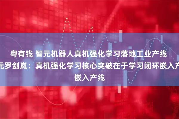 粤有钱 智元机器人真机强化学习落地工业产线 智元罗剑岚：真机强化学习核心突破在于学习闭环嵌入产线