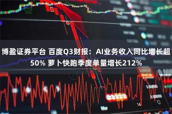 博盈证券平台 百度Q3财报：AI业务收入同比增长超50% 萝卜快跑季度单量增长212%